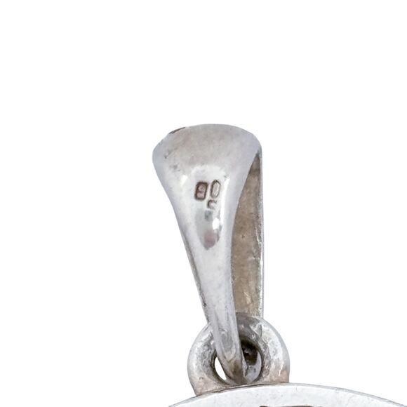 Vintage Irish Claddagh Pendant | Sterling Silver 925 14K Multi Colored Gemstones - Picture 5 of 13